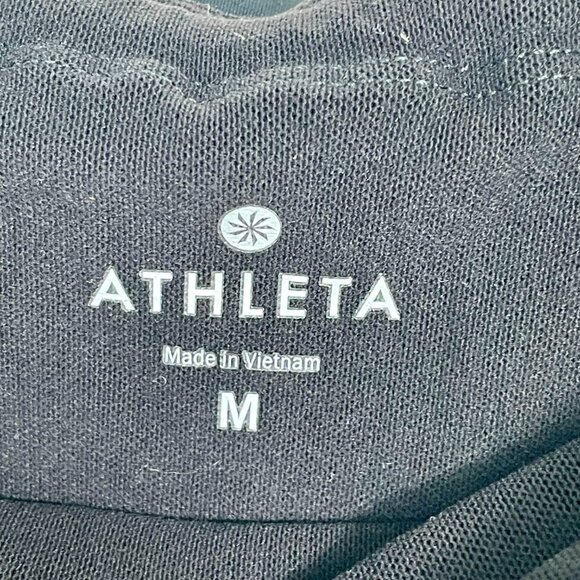 NWOT Athleta Ultra High Rise Leggings Black Zipper Pockets Womens M Drawstring - Picture 5 of 16